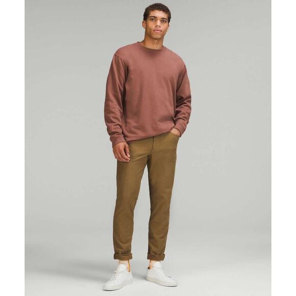 Lululemon Men's Brown French Terry Oversized Crewneck Sweatshirt Cinchable Hem M - Picture 2 of 13